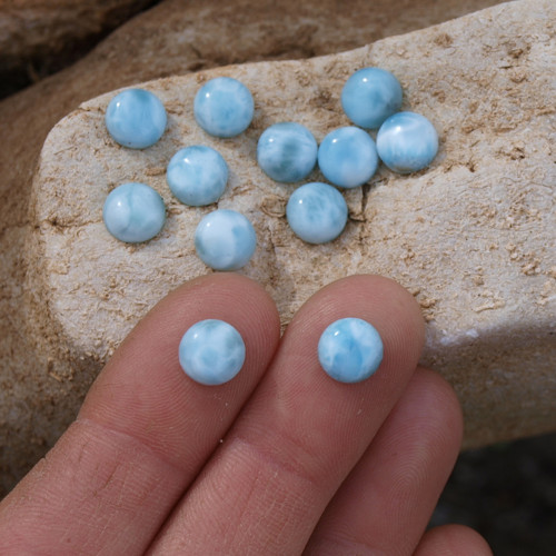 Larimar, 8 mm, kabošon č.2550 — foto 5