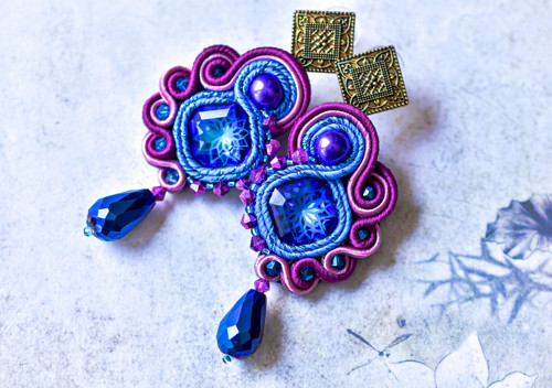 Soutache náušnice "Hra barev" — foto 4