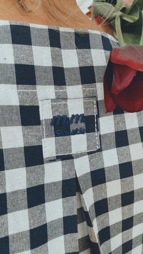 GINGham Boho šaty /bavlna/ Tm. modré — foto 6