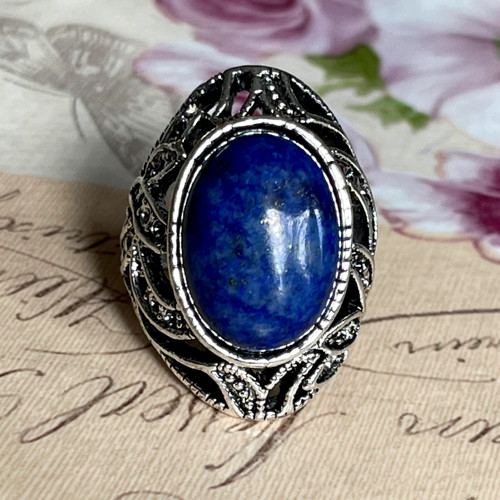 Vintage prsten s lapisem lazuli — foto 4