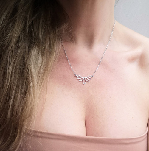 Ocelový náhrdelník*lístečky — foto 5