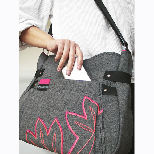Kabelka grey SIMPLY pink — foto 2
