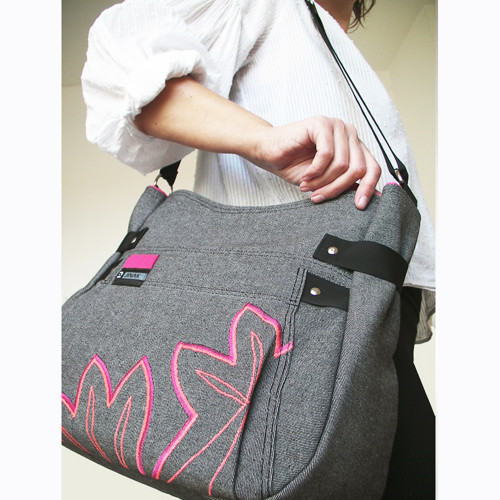 Kabelka grey SIMPLY pink — foto 3