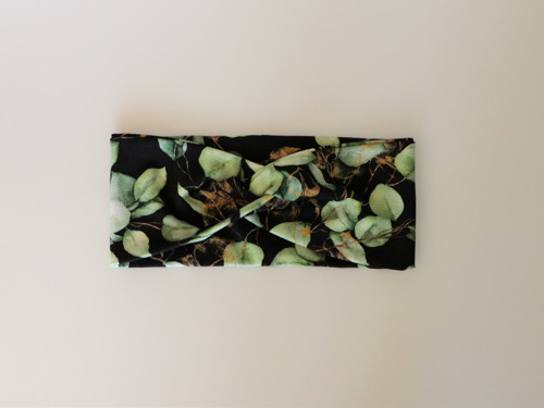 Prekrížená úpletová čelenka eucalyptus čierna — foto 3