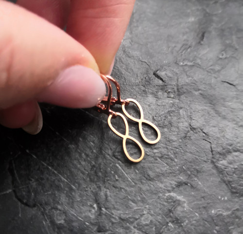 Ocelové náušnice*infinity*nekonečno*rosegold — foto 4