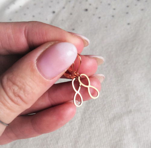Ocelové náušnice*infinity*nekonečno*rosegold — foto 2