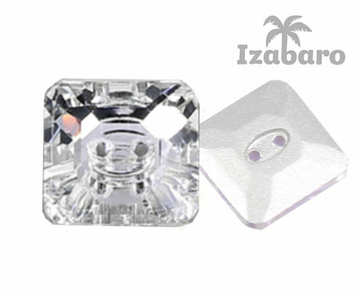 4 ks Izabaro Crystal 001 Square Button Skleněné — foto 2