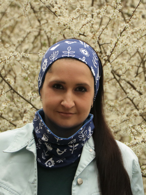 Úpletová čelenka modrotlač — foto 2