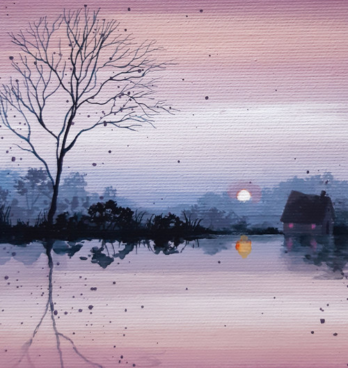 Víkend u jezera - 20x20cm — foto 2