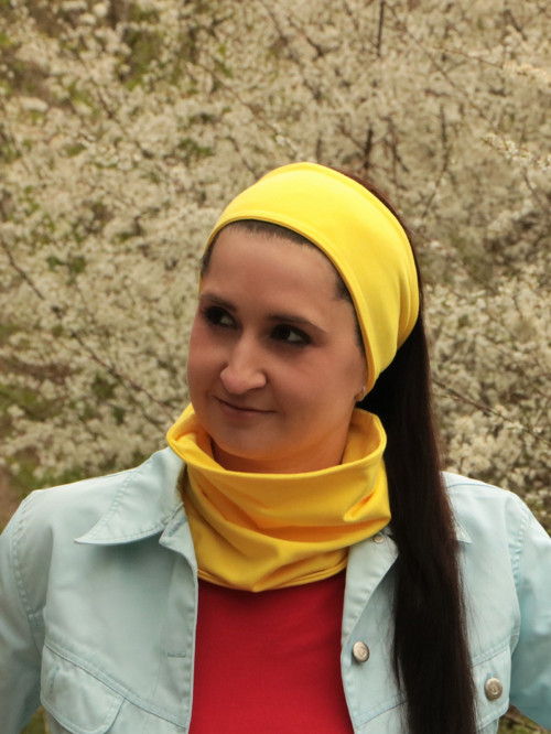 Úpletová čelenka žltá — foto 2
