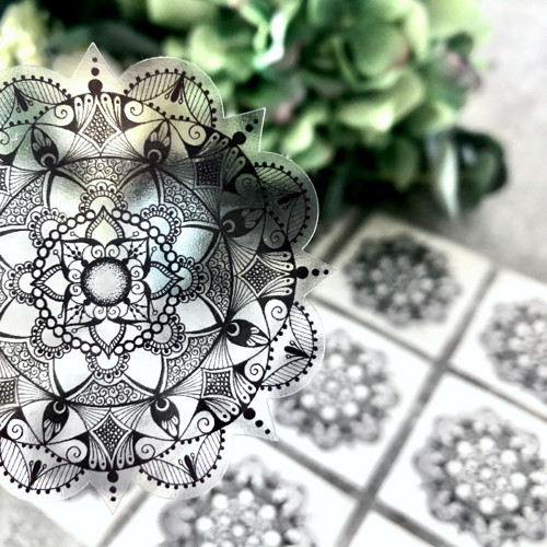 Samolepka mandala Sám sebou, transparentní, M — foto 2