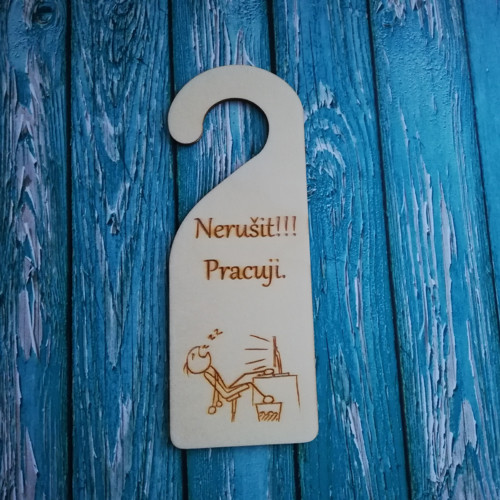 Visačka na dveře - Nerušit - pracuji — foto 2