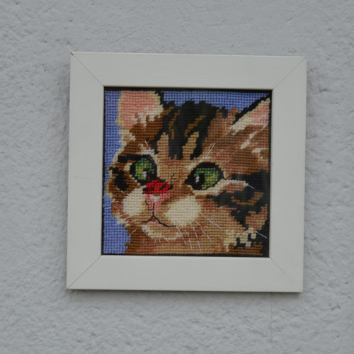 Vyšívaný obrázek kočičky — foto 2