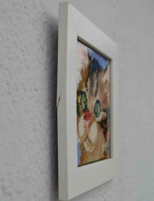 Vyšívaný obrázek kočičky — foto 3