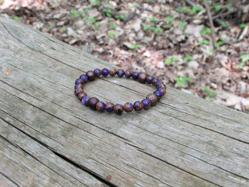 Jaspis cloisonne purple - náramek — foto 2