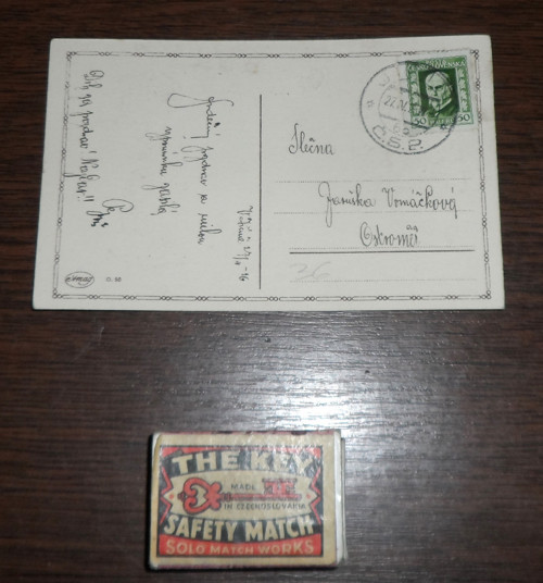 Starožitná barevná POHLEDNICE, rok 1926 — foto 2