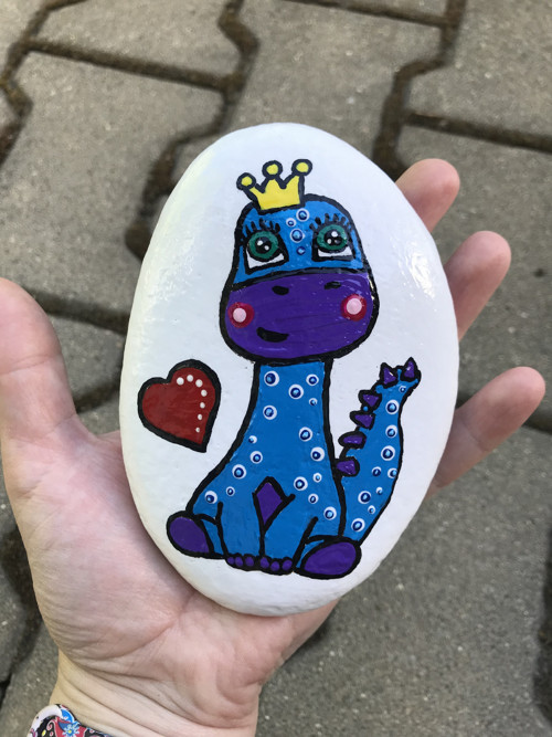 Malovaný kámen "Dinosaurus" — foto 2