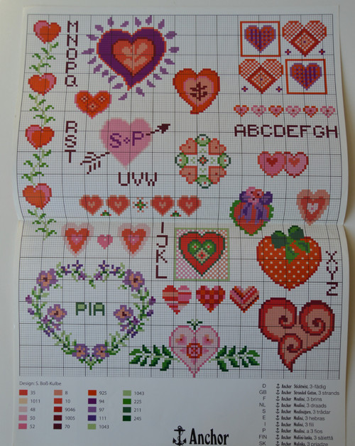 Grafický list pro křížk. výšivku - srdce, abeceda — foto 2