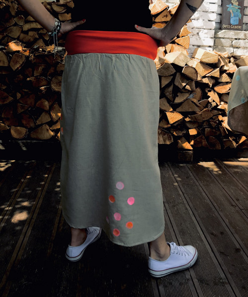 Lňená sukně pink — foto 2