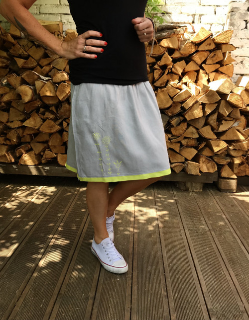 Lňená sukně neon — foto 3
