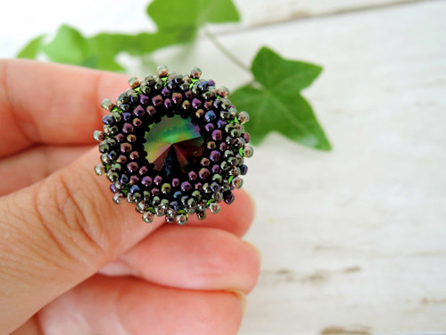 Swarovski prsten "Dark rainbow" - dámský — foto 4