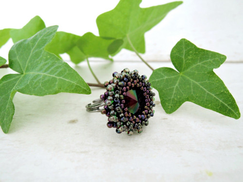 Swarovski prsten "Dark rainbow" - dámský — foto 3