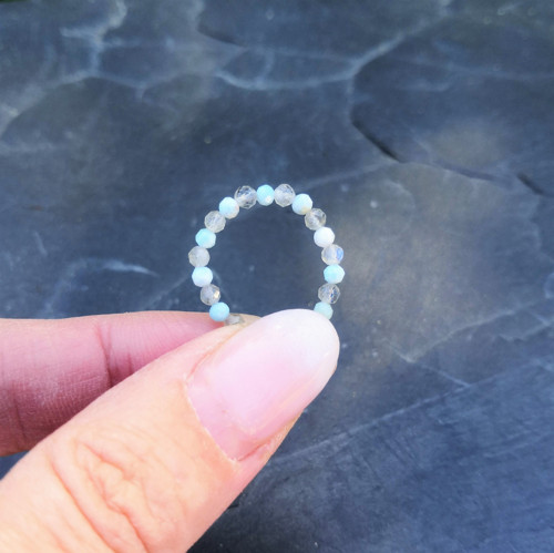 Larimar*měsíční kámen*broušený*prsten — foto 3