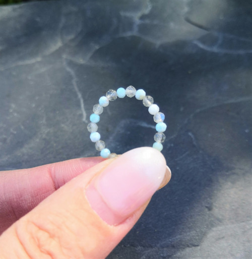 Larimar*měsíční kámen*broušený*prsten — foto 5
