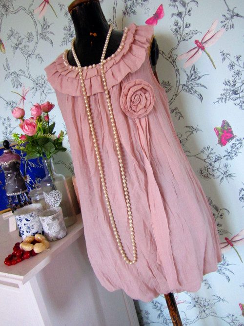 Šaty tunika powder pink elfí — foto 2