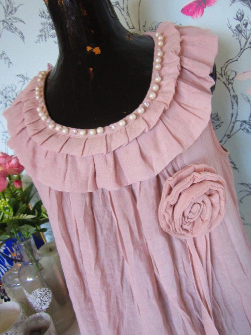 Šaty tunika powder pink elfí — foto 3