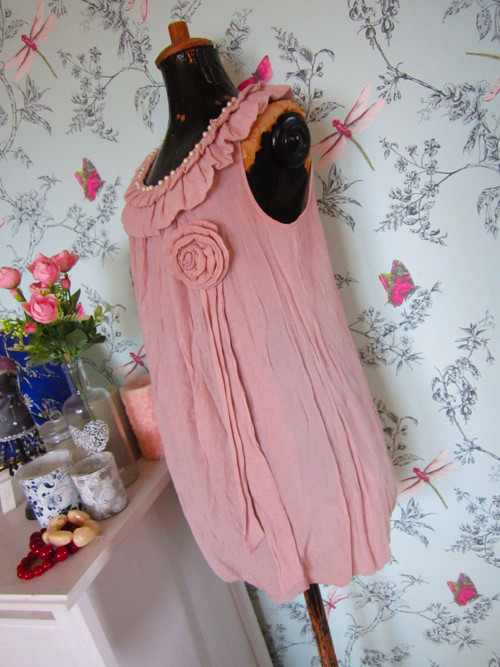 Šaty tunika powder pink elfí — foto 4