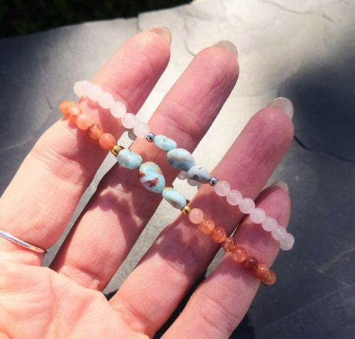 Larimar*sluneční kámen*náramek — foto 5