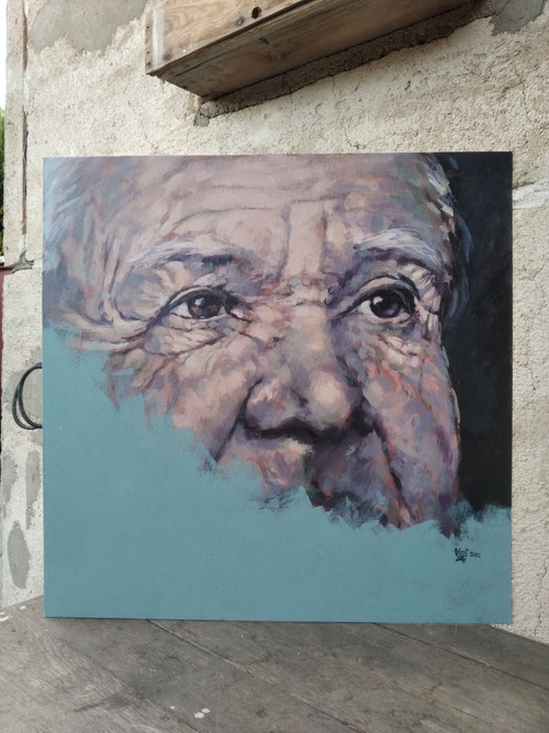 Oči 2 - akryl, plátno 60x60,originál — foto 2