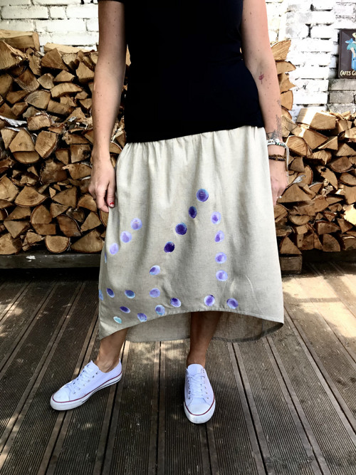 Lňená sukně fialová — foto 3