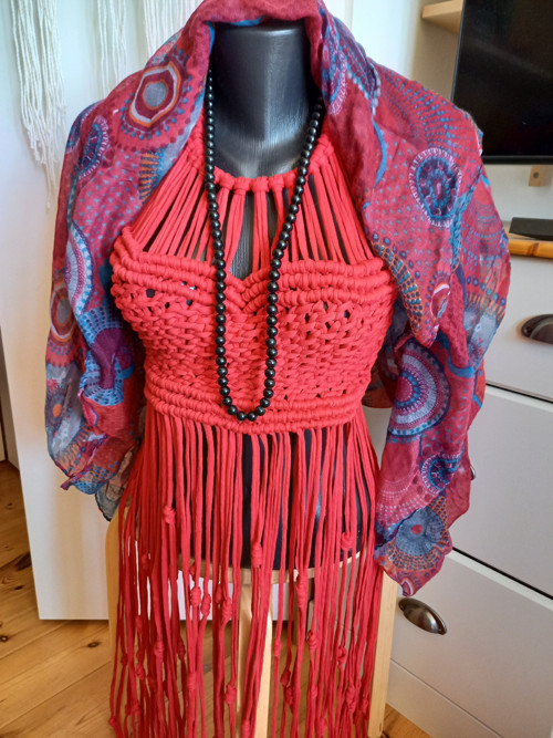 Macramé boho top / beach dress "VAMOS A LA PLAYA" — foto 3