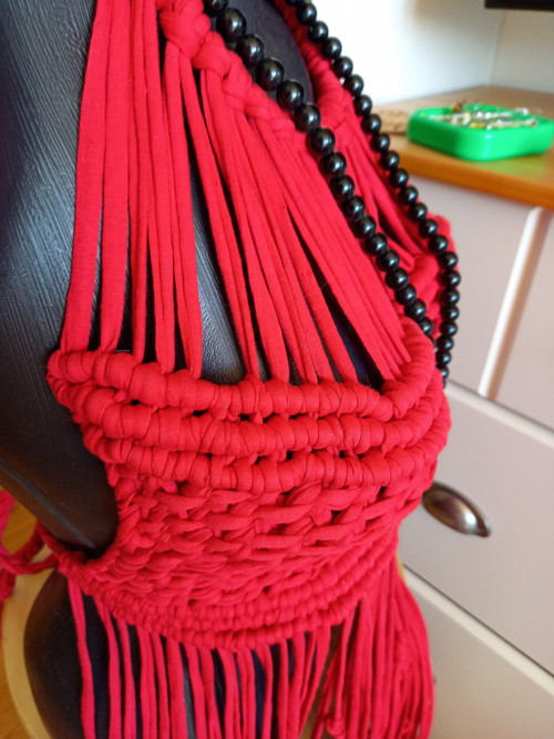 Macramé boho top / beach dress "VAMOS A LA PLAYA" — foto 5