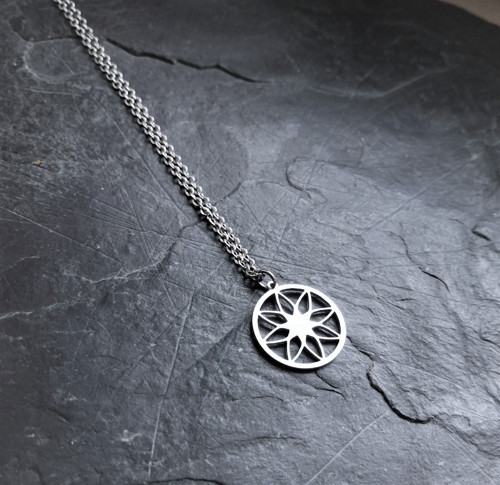 Ocelový náhrdelník*mandala*paprsky — foto 2