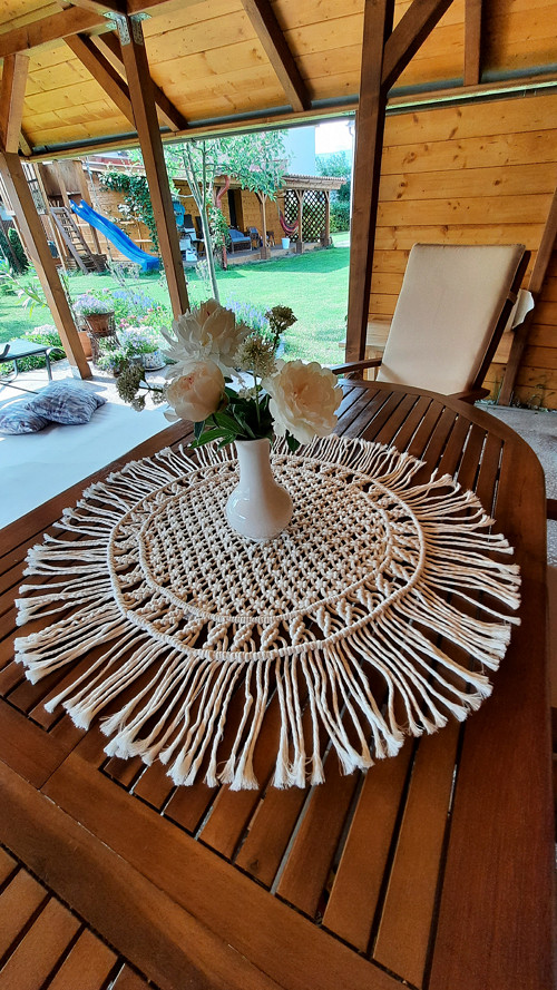 Kulatý Macrame ubrus — foto 3