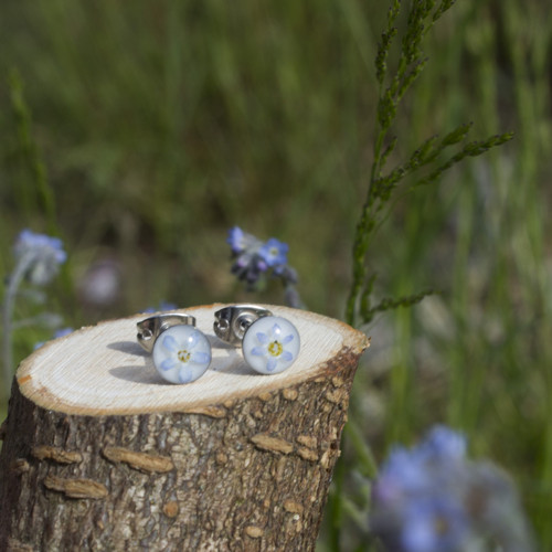 Pomněnkové mini náušnice 6 mm — foto 6