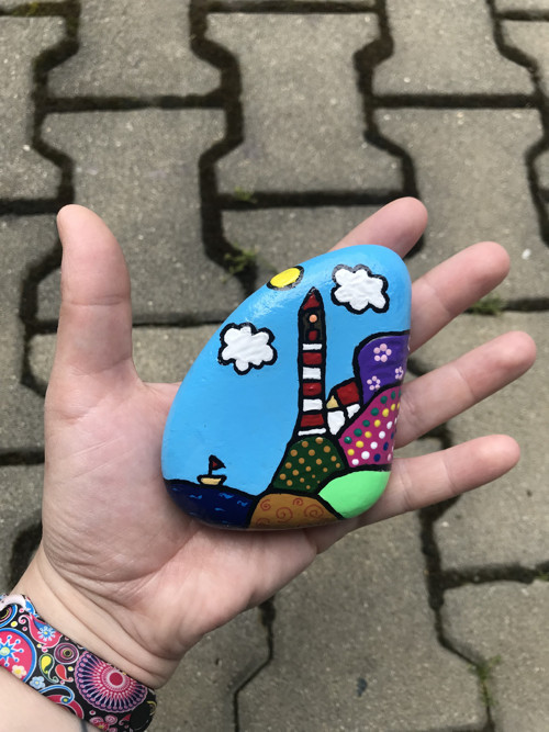 Malovaný kámen "Maják u moře" — foto 2