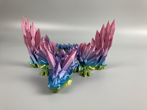 Krystalový drak - 37 cm, 3D tisk — foto 3