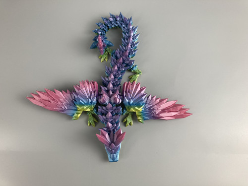 Krystalový drak - 37 cm, 3D tisk — foto 6
