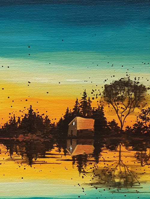 Víkend u jezera - 20x20cm — foto 3