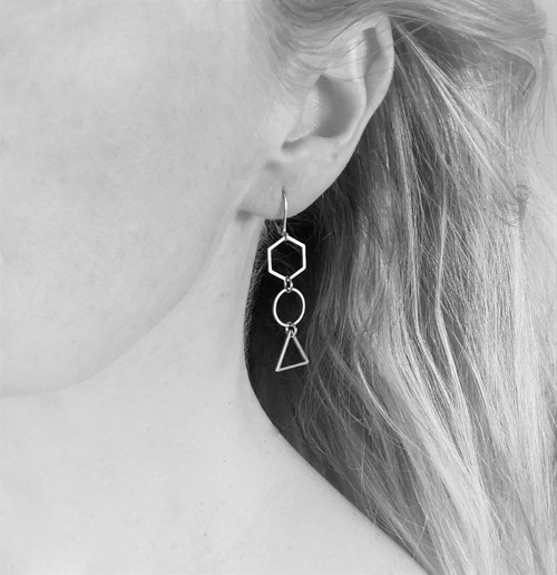 Ocelové náušnice*geometrie — foto 2