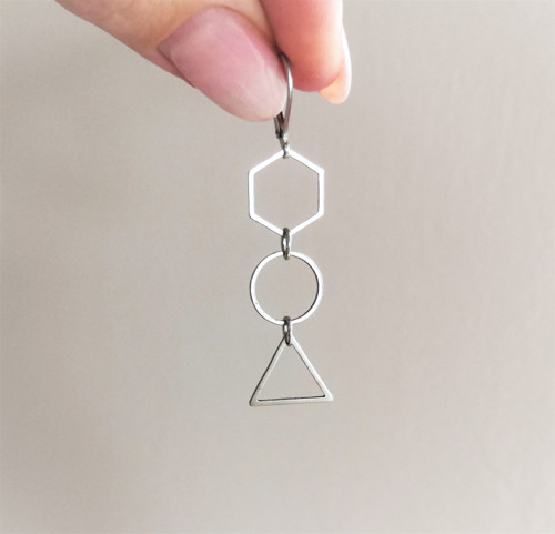 Ocelové náušnice*geometrie — foto 4