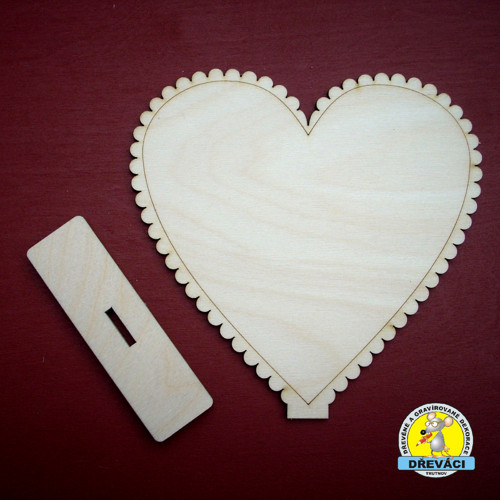 SRDCE 15 cm bianco se stojánkem KV0261 CH — foto 2