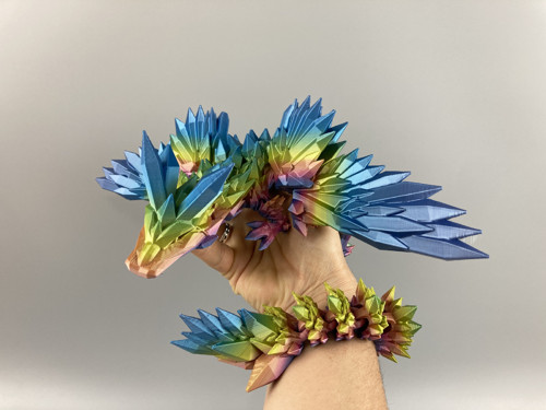 Krystalový drak - 47 cm, 3D tisk — foto 2