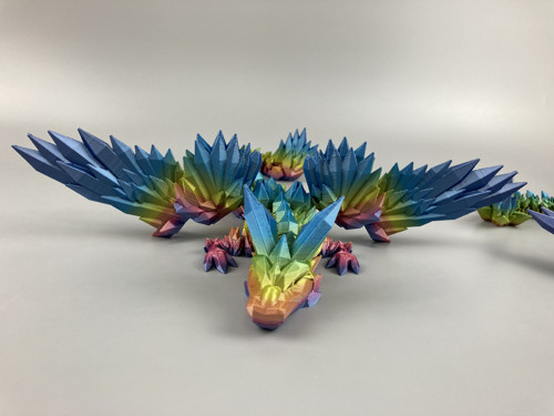 Krystalový drak - 47 cm, 3D tisk — foto 3
