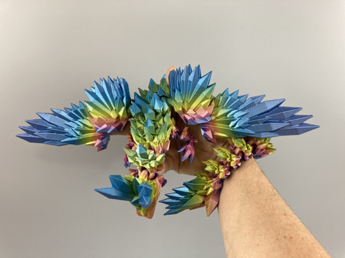 Krystalový drak - 47 cm, 3D tisk — foto 5