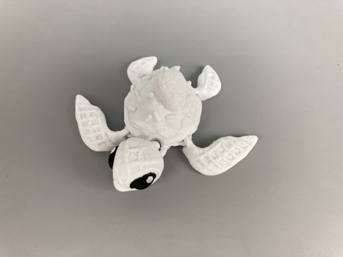 Dortíková želva - 7 cm, bílá, 3D tisk — foto 2